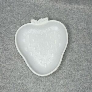 Vintage Strawberry Milk Glass Replacement Dish Trinket Dish Candy Dish White